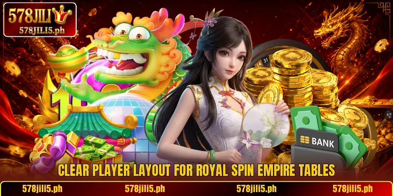 Clear player layout for Royal Spin Empire tables