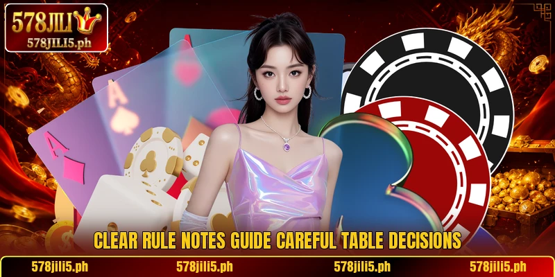 Clear rule notes guide careful table decisions