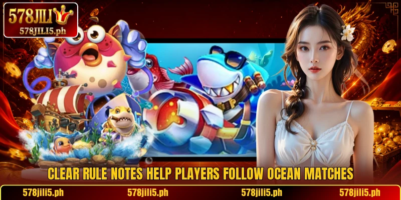 Clear rule notes help players follow ocean matches
