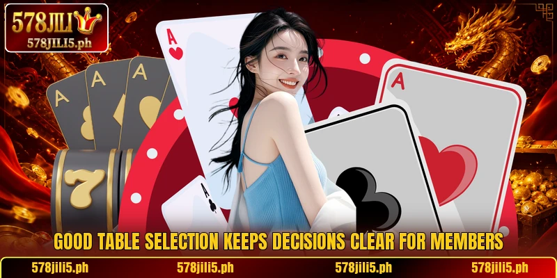 Good table selection keeps decisions clear for members