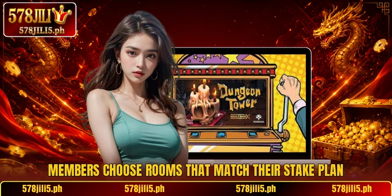 Members choose rooms that match their stake plan