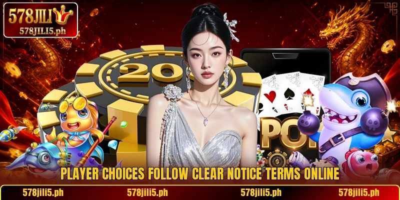 Player choices follow clear notice terms online