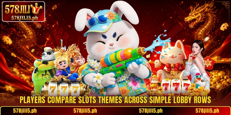 Players compare slots themes across simple lobby rows