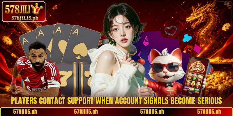 Players contact support when account signals become serious Players contact support when account signals become serious