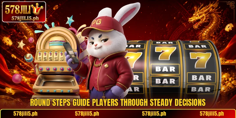 Round steps guide players through steady decisions